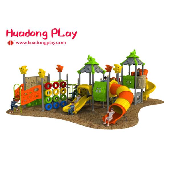 Magic House Series Outdoor Playground With Slide , Outdoor Playground Equipment