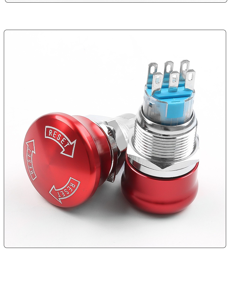 16/19/22MM Waterproof Stainless Steel Mushroom Head Switch Explosion-Proof Emergency Stop Power Button IP65 Level 220V Control