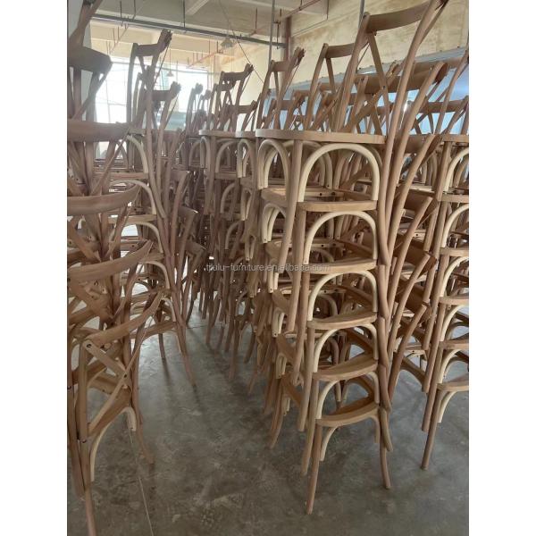 Restaurante y hotel silla de espalda cruzada de madera maciza tejida en estilo nórdico moderno para la boda