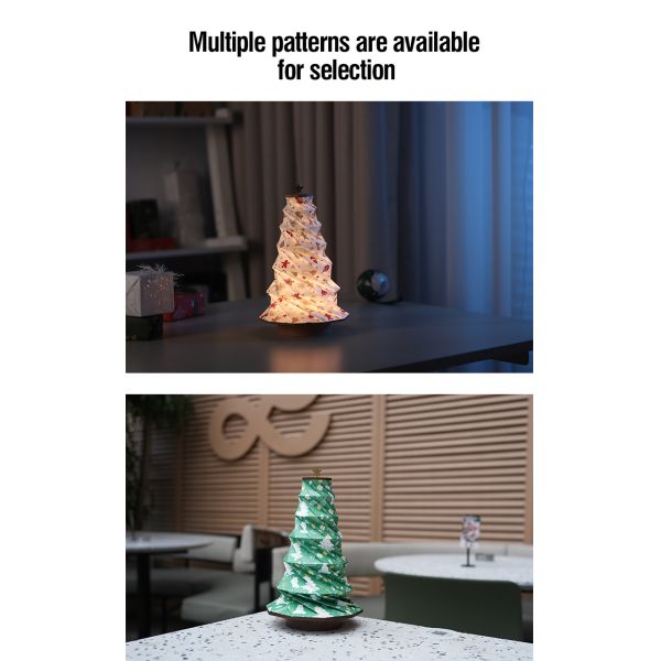 Decorative Tree Christmas Paper Lamp Rechargeable Handmade ODM