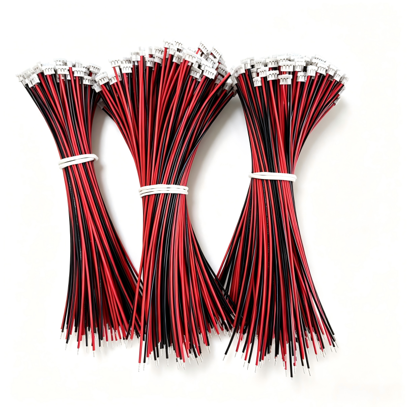 Custom JST ADHR‑03V‑H Wire Harness,P3‑Pin Housing Pin2 Empty, UL10362 #30AWG Red Black Signal Cable 3mm Tinned End for Sensor Instrument,Wire Harness Supplier China