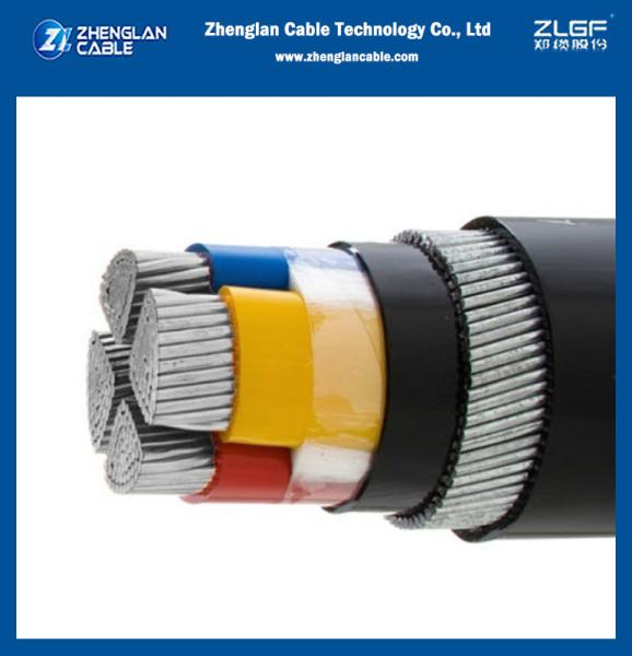95 Sq Mm 4 Core Aluminium Condoctor PVC Insulation Steel  Wire Armoured PVC  Sheath Power Cable A2XWY Standard IS 7098
