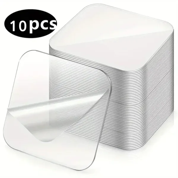 Kitchen Bathroom Wall Hooks Storage Nail-Free Adhesive Sticky Nano Pads Double Sided 10mm Width PVC Pressure Sensitive Acrylic