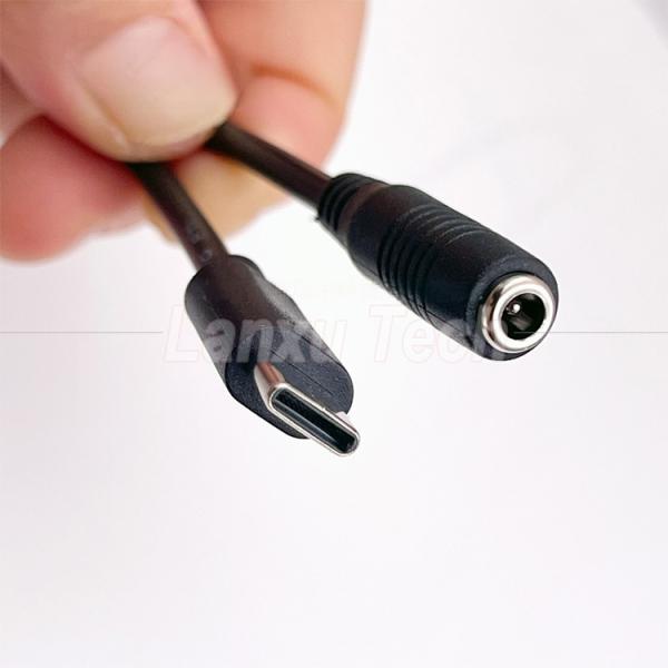 5V Tipo C a CC 3.5x1.35mm 5.5x2.1mm Cable de extensión de carga de energía para ventilador de lámpara de escritorio LED
