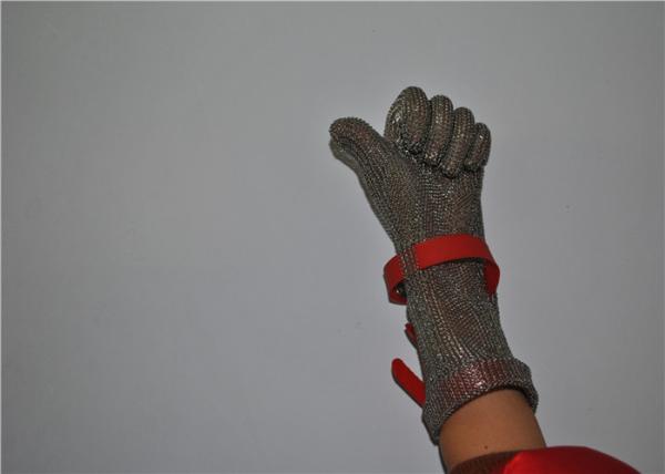 Stainless Steel Mesh Safety Gloves , Kitchen Safety Meat Slicer Gloves