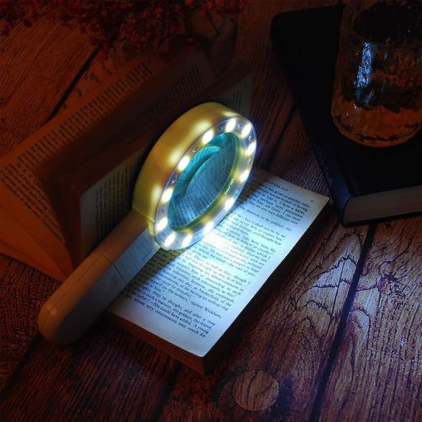 10x Light Handheld Large Magnifier Lens Magnifying Glass with Stand for Inspection