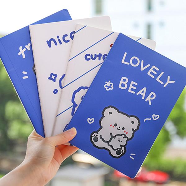 Kawaii dessin animé Petit ours Cahier A5 Taille pas d'adhésif Parfait pour les amateurs de papeterie