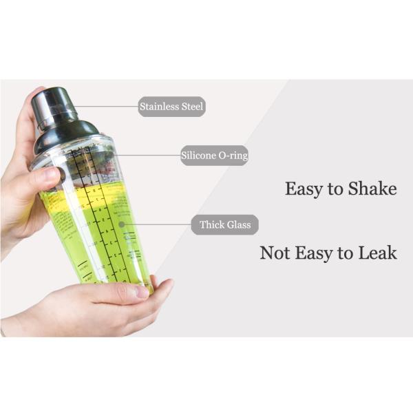 Производство Шейкер стеклянный коктейль Шейкер бутылка с крышкой из нержавеющей стали и степень шкалы