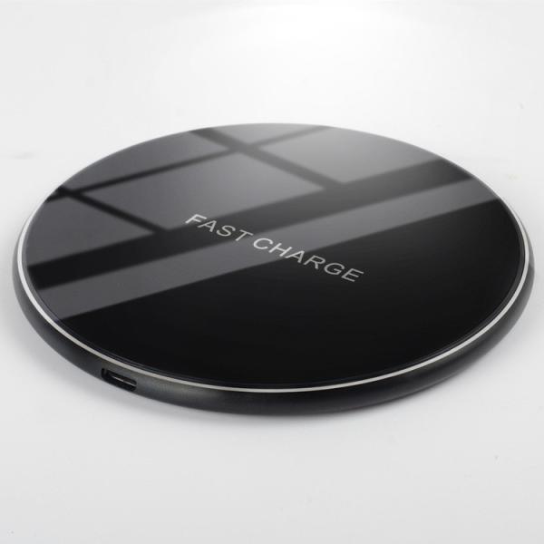 ADC Fabric/Temper Glass/Leater Mirror Fast Charging Wireless Charger 9V 2A 10W/7.5W/5W