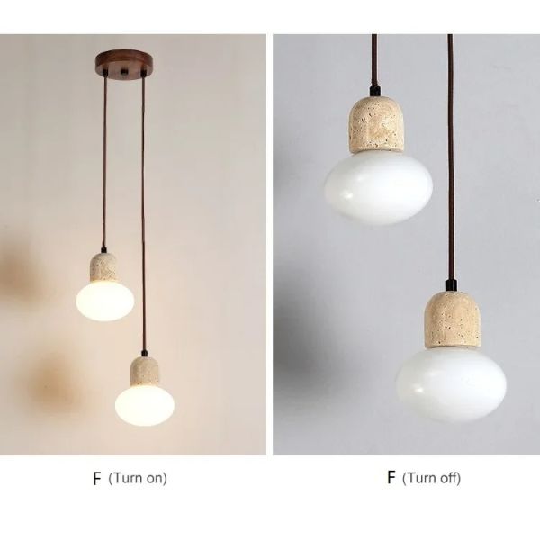 Wabi Sabi Pendant Light Designer Retro Stone Light Bedroom Bedside Dining Lights（WH-AP-676）