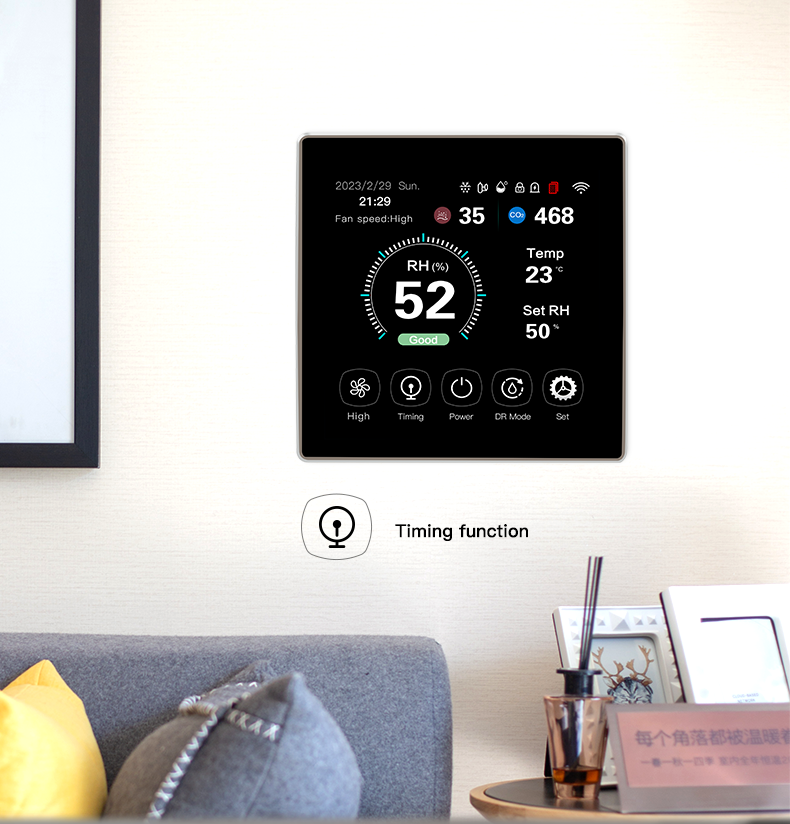 WiFi Smart Fresh Air Dehumidifier Controller With Tuya App RS485 Modbus Integration