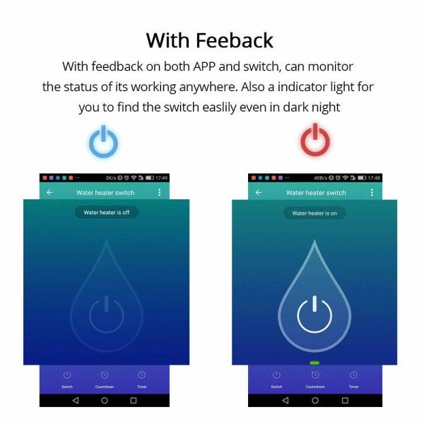 Usa Europe Touch Panel Timer Outdoor Google&Alexa Voice Control Water Heater Smart Wifi Boiler Switch