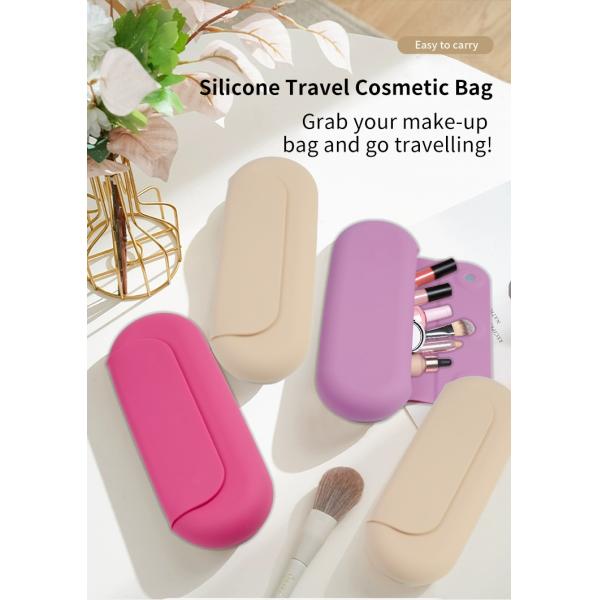Logo Customized Silicone Travel Cosmetic Organizer for Women and Girls