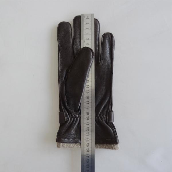 Customized Fashion Mens Leather Gloves , Classic Mens Fur Lined Leather Gloves