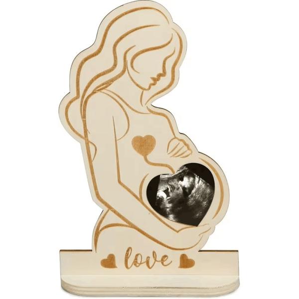 Baby Ultrasound Wood Photo Frame - Expecting Mom Gift for Pregnant Friend | Pregnant Wife Gifts From Husband