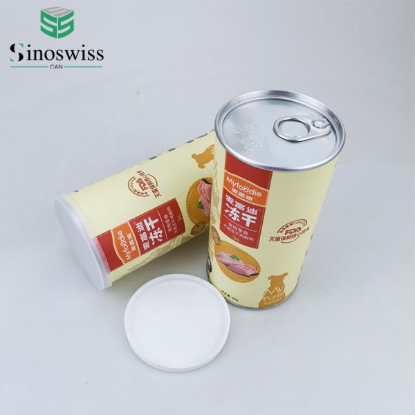 Private Label Pet Freeze Dried Food Packaging Reusable Pet Food Paper Tube Container