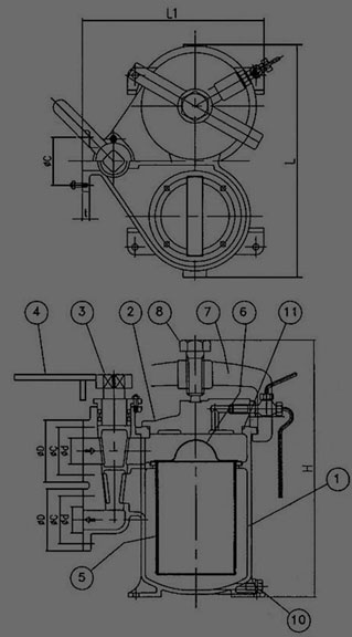 CAST IRON JIS F7224 Small Duplex Oil Stainer JIS F7224