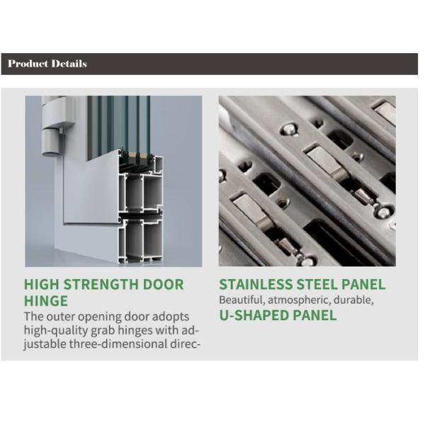 Double Tempered Glass Black Aluminum Bifold Doors , Sliding Folding System Doors