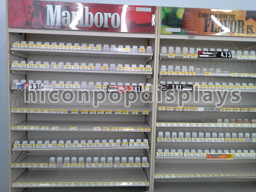 Free Standing Retail Merchandise Displays Waterproof With Spring Pusher