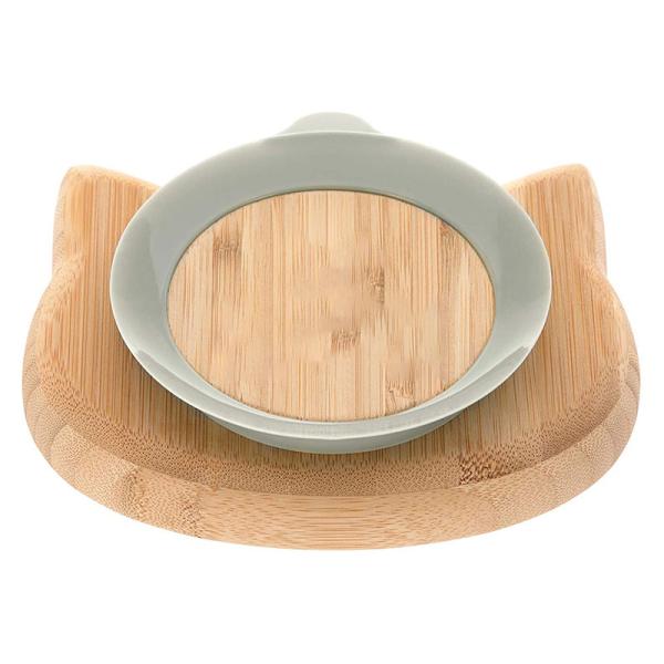 1L вместимость натуральный органический медвежьей формы бамбуковый детский тарелка с всасыванием устойчивый