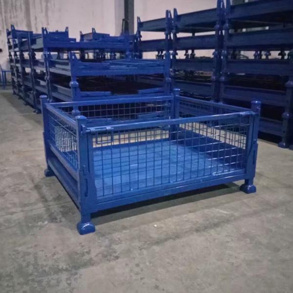 OEM Heavy duty collapsible stackable storage fold industry hot dip galvanized steel metal wire mesh pallet stillage