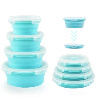 Des bols pliables pour le camping Un ensemble de 4 conteneurs de stockage de nourriture en silicone avec couvercles