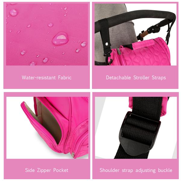 Waterproof Maternity Bag Baby Diaper Bag Large Multifunction Travel Backpack with Bottle Bag stroller strap foe Mom&Dad