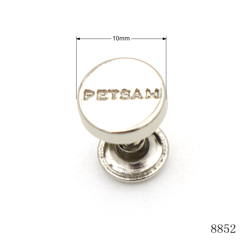 Bag Accessories Leather Decoration Metal Logo Rivet Customized Cap Rivet Stud for Leather Strap Hat Jeans Fittings 