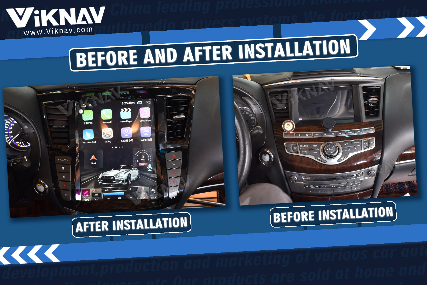 Viknav 12.1 дюймовый автомобильный мультимедийный стереорадио для Infiniti QX60 JX35 2012-19 Android DVD-плеер GPS навигационный головной блок