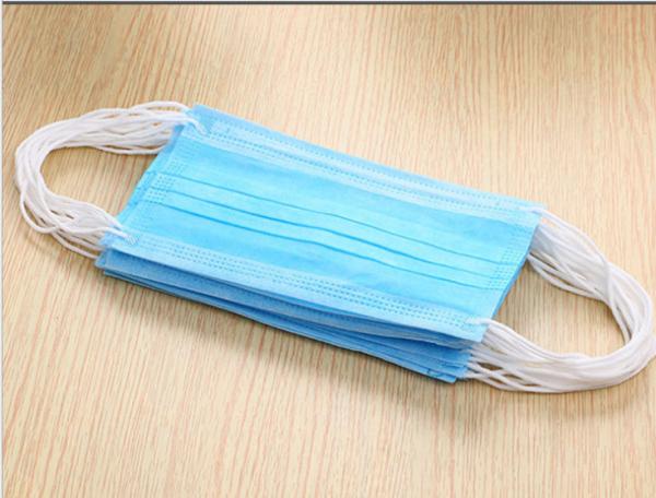 Blue Disposable 3 Ply Non Woven Surgical Face Mask For Home Office Hospitals