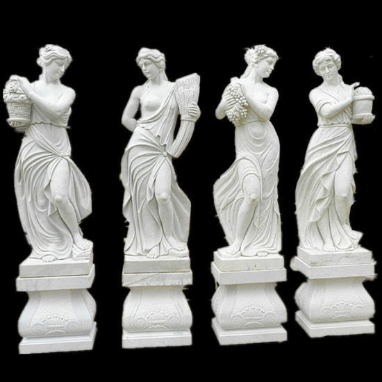 Hot Sale Garden Decoration Hand Carved Multicolour Natural Marble Greek Goddess Statue Life Size Four Seasons Stone Sculpture