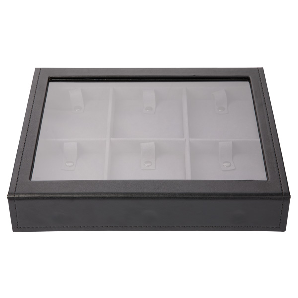 Velvet Jewelry Tray Organizer Holder , Storage Jewelry Carrying Case With Glass Cover