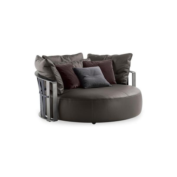Detachable Custom Sofa Bed Italy Round Large Grey Black Cowhide Sofa Bed Furniture
