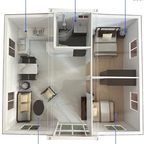 Windproof Steel Frame Prefabricated Module House Direct Supply 40 Foot Expandable Container in Contemporary Design Style