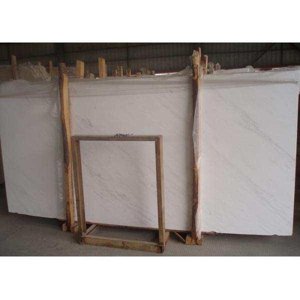 White Kitchen Marble Countertops And Backsplash , Huge Marble Tile Countertops