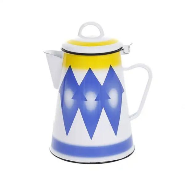 Eco Friendly Classic Saudi Type Enamel Tea Pot Water Kettles Custom Decal Design