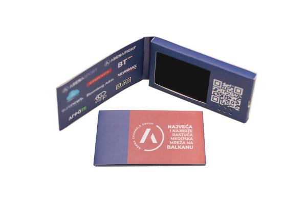 Carpeta de video LCD de 2.4” con memoria de 128MB en tarjeta de video tamaño tarjeta de visita Market Biz