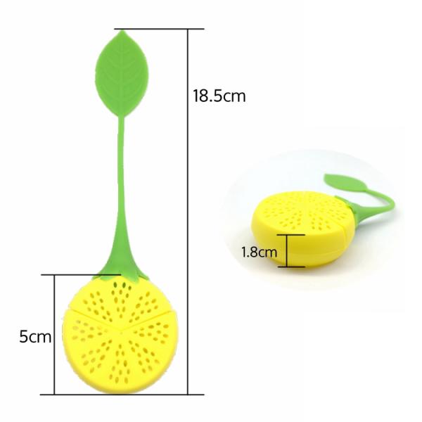 Bulk Unique Yellow Lemon Shape Cute Fruit Silicone Tea Strainer Infuser