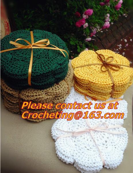 Hand made crochet doily, table cloth, Different styles of different Placemat color custom