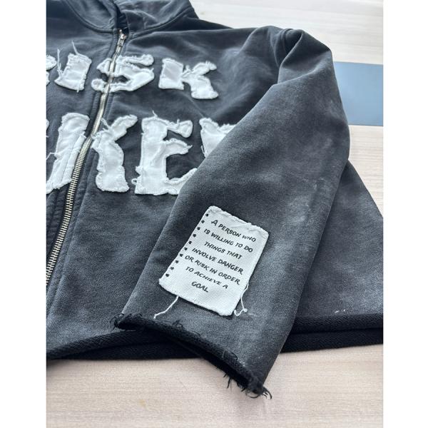 Label Men'S Acid Wash Hooded Sweatshirt For Ladies Men Girls 100% Cotton Cropped Hoodies Raw Hem Edge Bottom