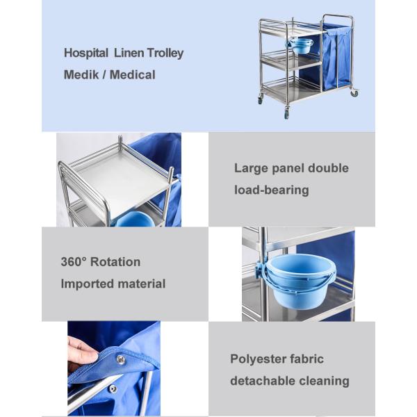 Вагонетка 3 СС полки медицинская, нержавеющая сталь вагонетки больницы Линен