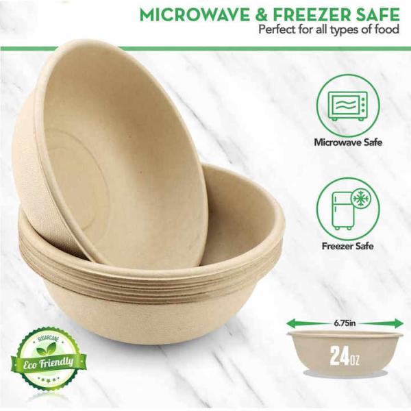 Eco Friendly Bowls 100% Compostable Disposable Biodegradable Sugarcane Bagasse Bowl