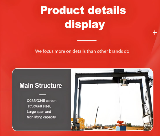Remote Control Diesel Engine RTG Rubber Tyred Gantry Crane with 15-50 Ton Capacity for Container Lifting
