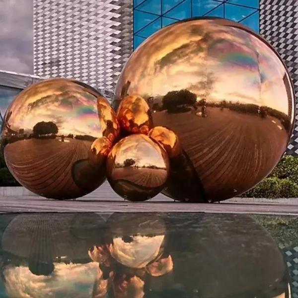 Big Shiny Chameleon Ball Mirror Balloon Silver PVC Inflatable Christmas Ball for Festival Decorate