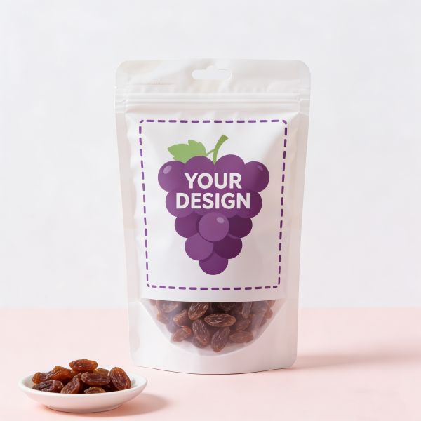 Custom Printed Stand up Dried Fruit Bags Clear Window Heat Seal PE Material Moistureproof Resealable for Retail Daily Snacking