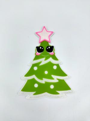 Decoration  Business Logo Stickers For Packaging Christmas Tree Pvc Material