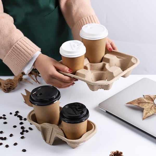 Disposable Paper Tableware 1/2 Cups Coffee Cup Holders for Your Business Efficiency