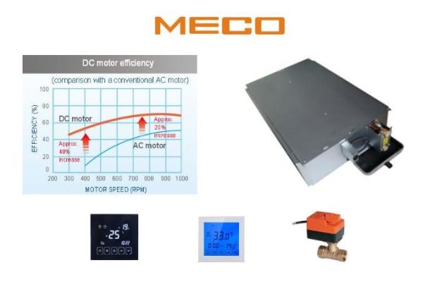 Large Space Industrial Ceiling Concealed Fan Coil Unit Four Pipe 1000CFM