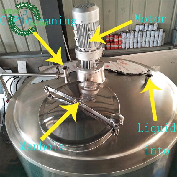 2000l Double Jacket Hot and Cold Mixing tank with Pump