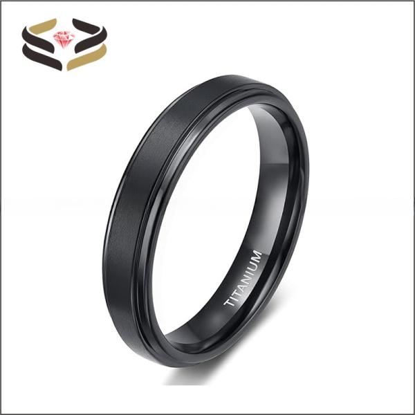 Gift Gold Black Titanium Wedding Band Matte Finished 4mm 6mm 8mm For Men Women